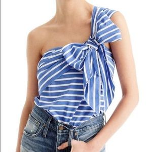 J. CREW Size 10 Bow Detail One Shoulder Tank